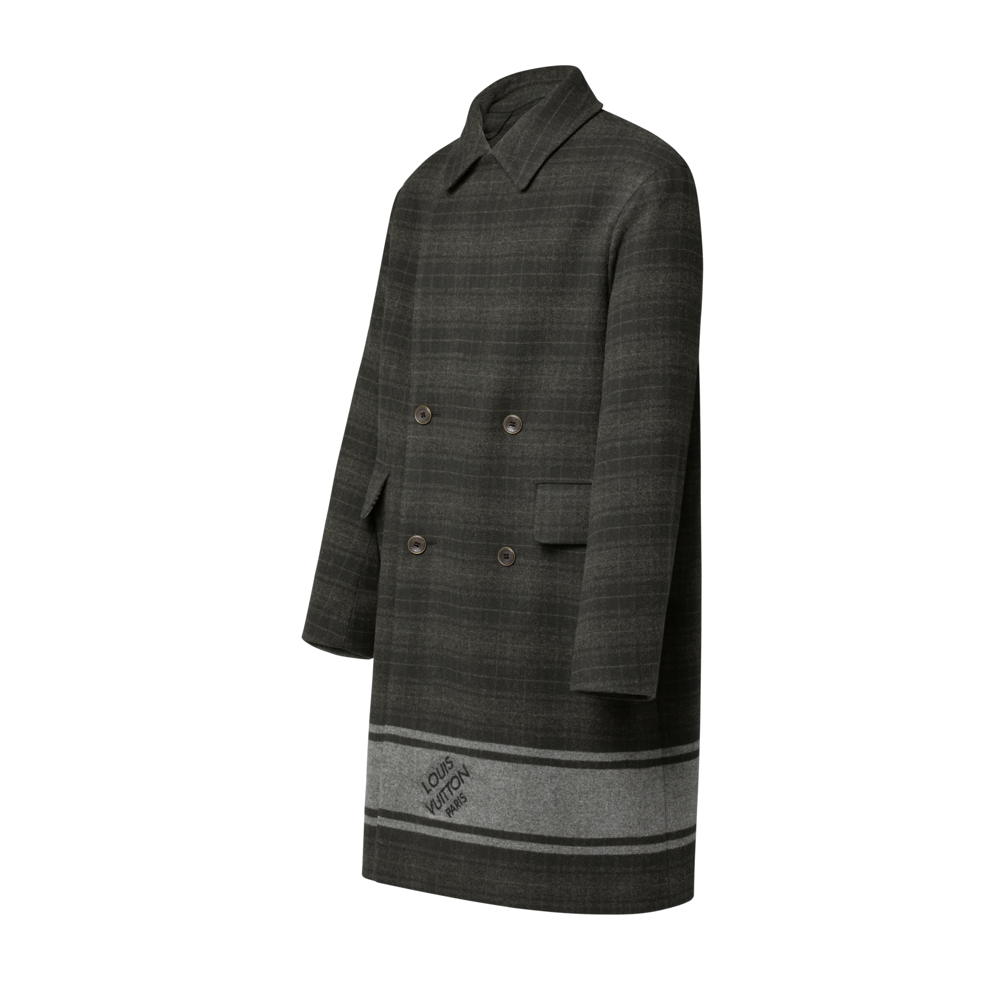 Damier Plaid Double-Breasted Coat - Ready-to-Wear | LOUIS VUITTON